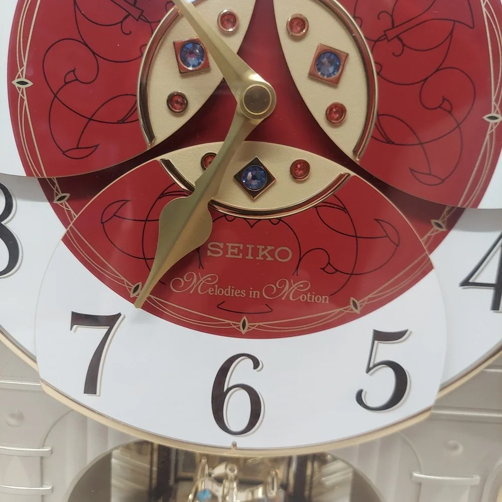 Seiko Melodies in Motion Wall Clock QXM565BRH Swarovski Crystals 24 Melodies